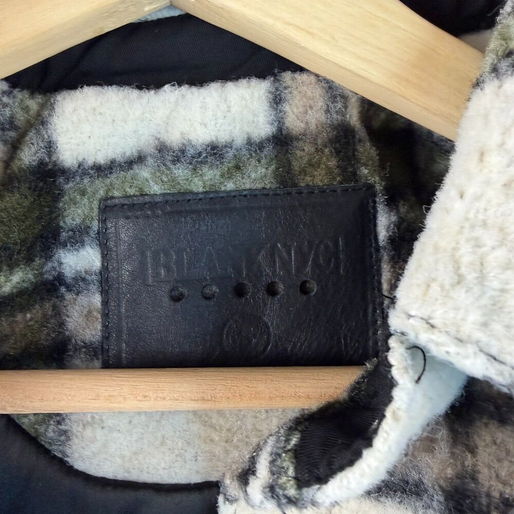 BLANKNYC Wool Blend Plaid Snap Front Brown & Cream Jacket Shacket Size S - Picture 4 of 5